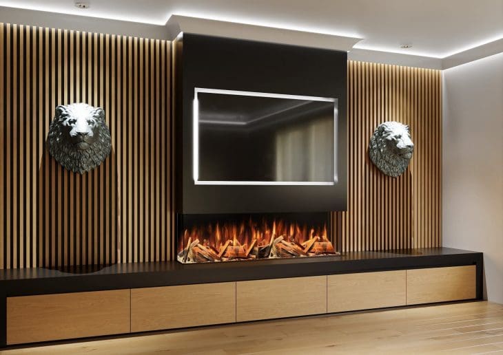 Evolution Advance Series 1300 - 3 Sided Widescreen Panoramic HD+ Electric Fireplace ( APP Control and Alexa )