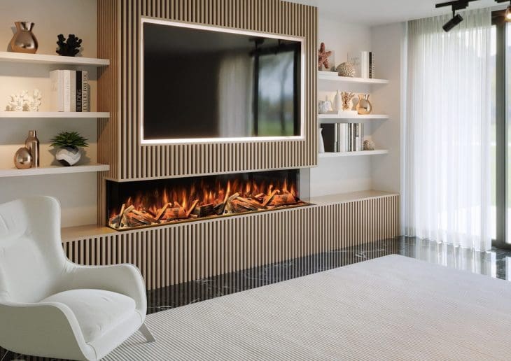 Evolution Advance Series 1800 - 3 Sided Widescreen Panoramic Electric Fireplace ( APP Control and Alexa )
