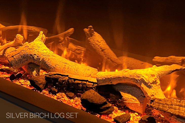 silver birch log set