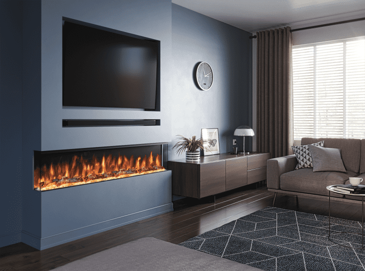 Evolution Slimline Spectrum Series 60 Inch - 3 Sided Panoramic HD+ Touchscreen Controls Electric Fireplace