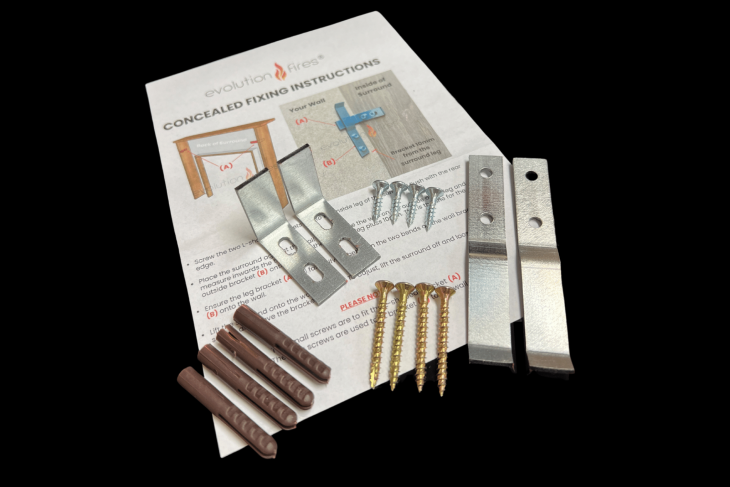 Fireplace fixing set